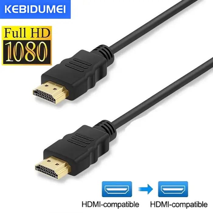 Câble vidéo compatible HDMI plaqué or 1.4 4K 1080P