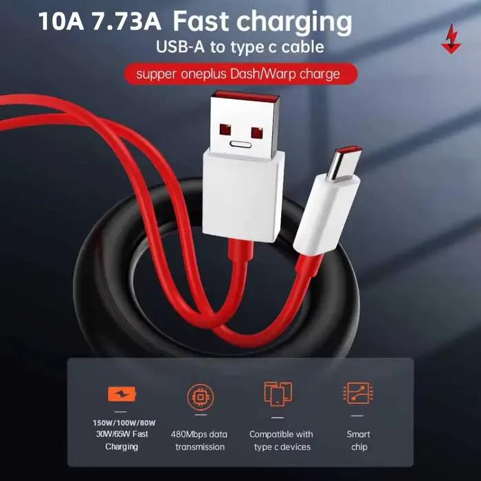 Câble d'origine Oneplus Warp Supervooc USB Type C 100w 80w 65w