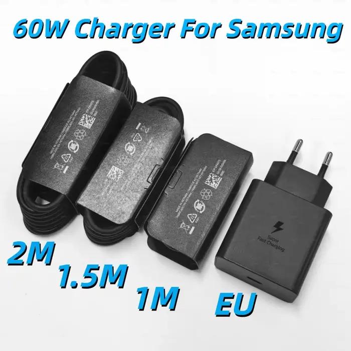 Chargeur Original Samsung S26 Ultra 60W Adaptateur PD Type C Prise EU Charge Rapide Samsung S25+ S25 S24 S23 S22 Ultra A57 Tab S10 S9 Occasions Spéciales Recharge Rapide Sécurité Durabilité Occasions Usage Connectivité