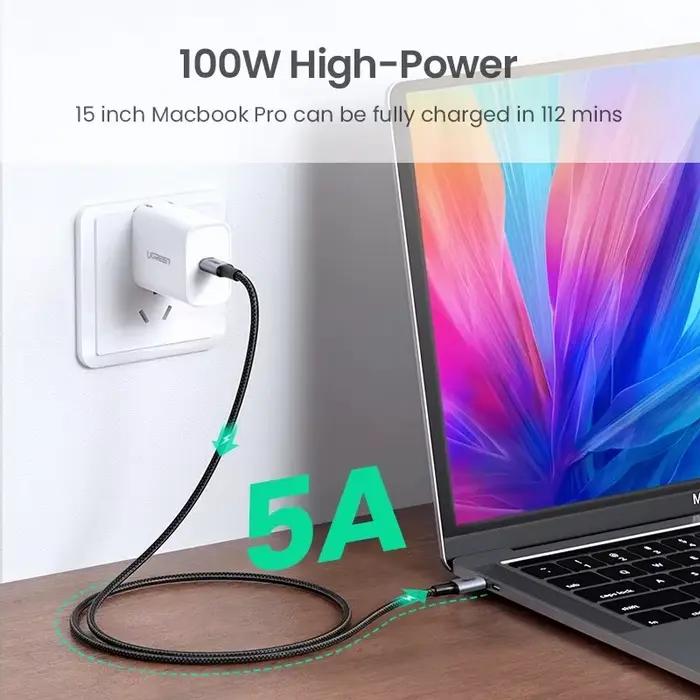 Câble USB Type C à USB C rapide 5A 100W pour Samsung Galaxy Z Fold S21 MacBook Pro compatibilité charge rapide occasionnels