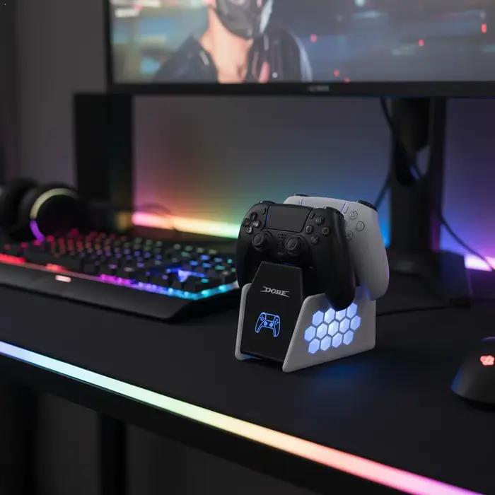 Base de charge rapide pour manette PS5 chargeur fente unique indicateur led support ambiance rgb accessoire jeu occasion spéciale