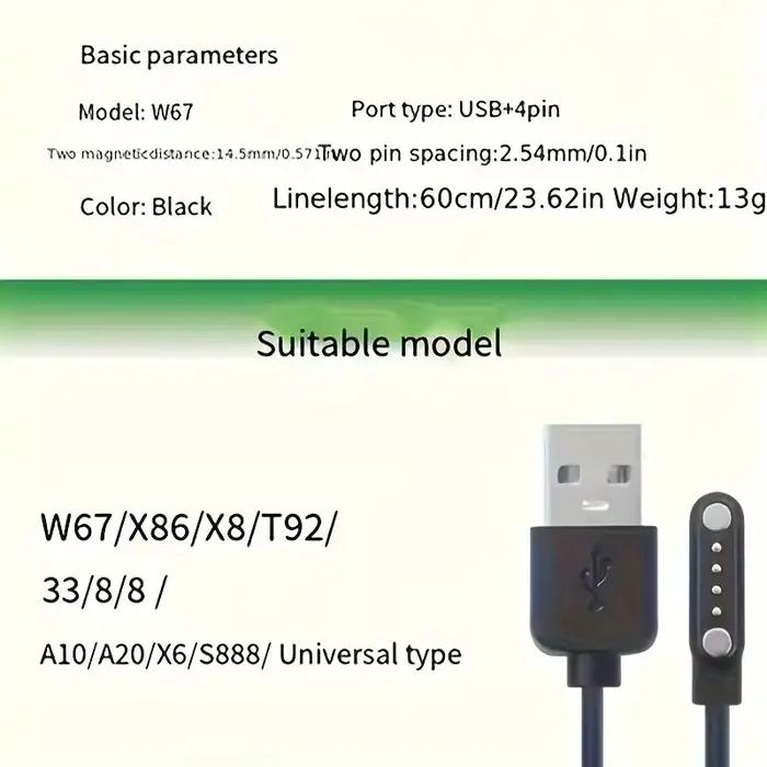 Câble de charge magnétique universel pour montres connectées bracelets écouteurs brosses à dents électriques et autres appareils connectés pour adultes occasions quotidiennes et spéciales
