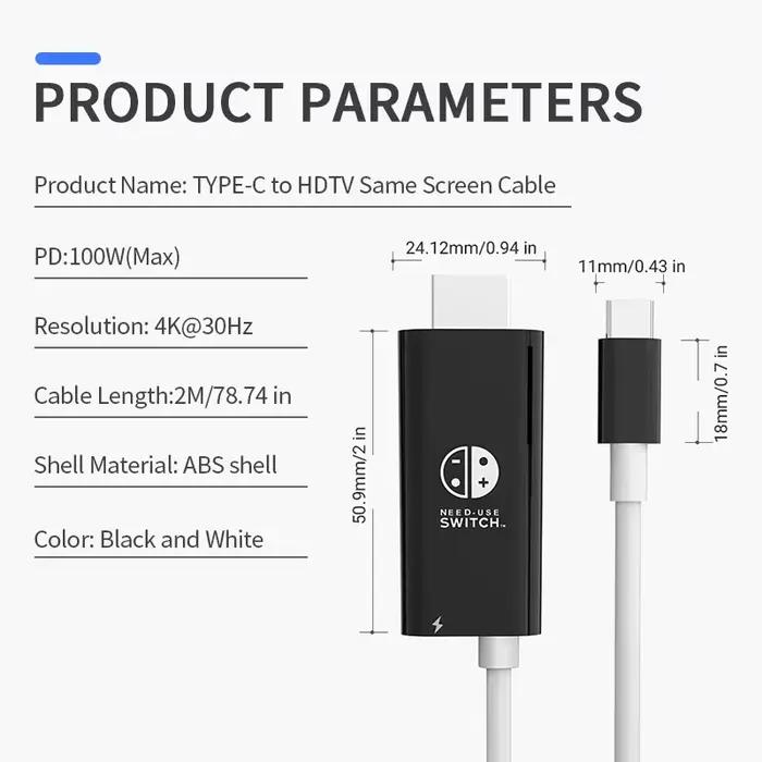 Câble de TYPE C vers HDMI 4K