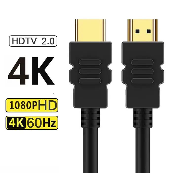 Câble vidéo compatible HDMI plaqué or 1.4 4K 1080P