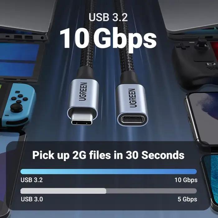 UGREEN – câble d'extension USB type-c mâle vers femelle