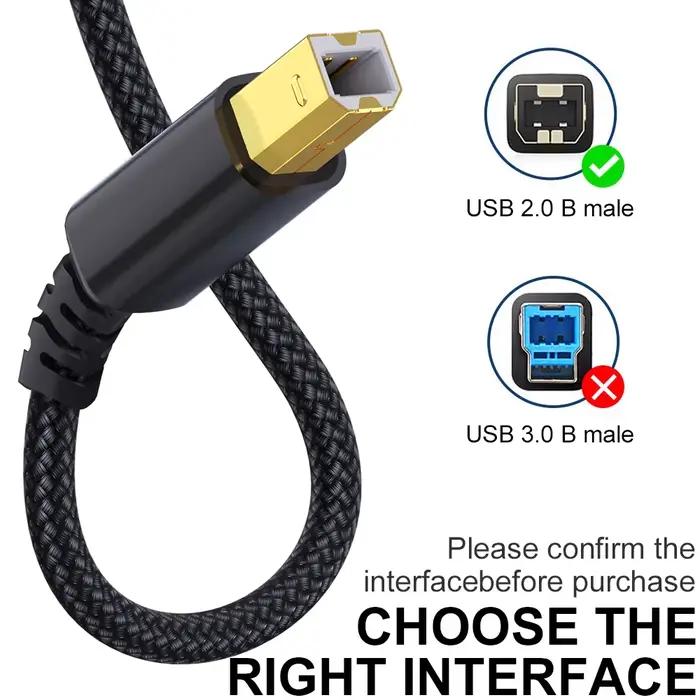 LAIHONEN USB B vers USB A câble d'imprimante USB 2.0 mâle