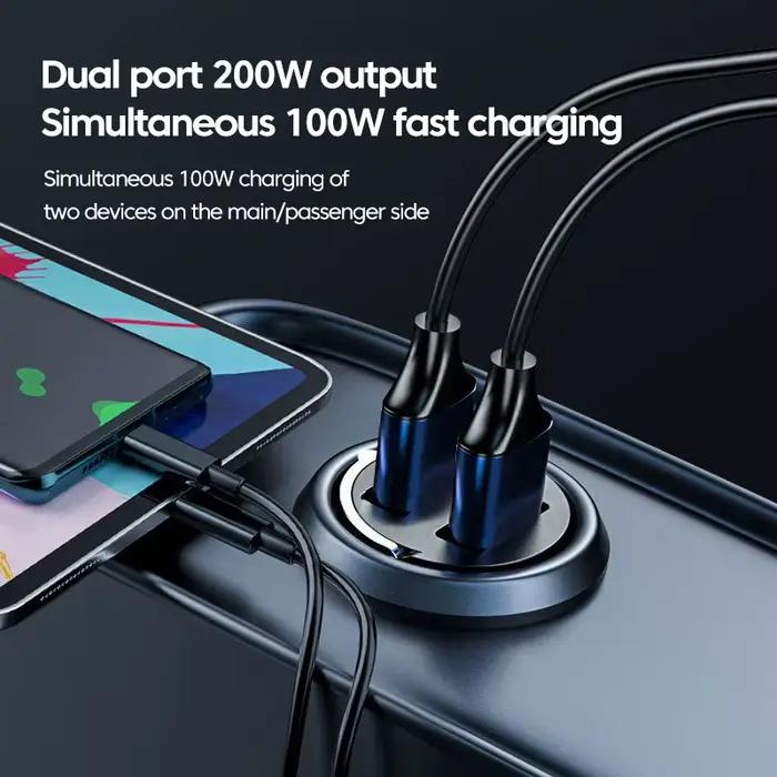 Olaf 200W Mini chargeur de voiture briquet charge rapide pour iPhone QC3.0