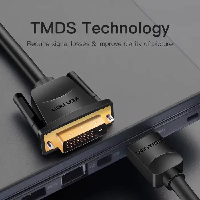 Vention câble HDMI vers DVI 1m 2m 3m DVI-D 24 + 1 broches prise en charge 1080P 3D