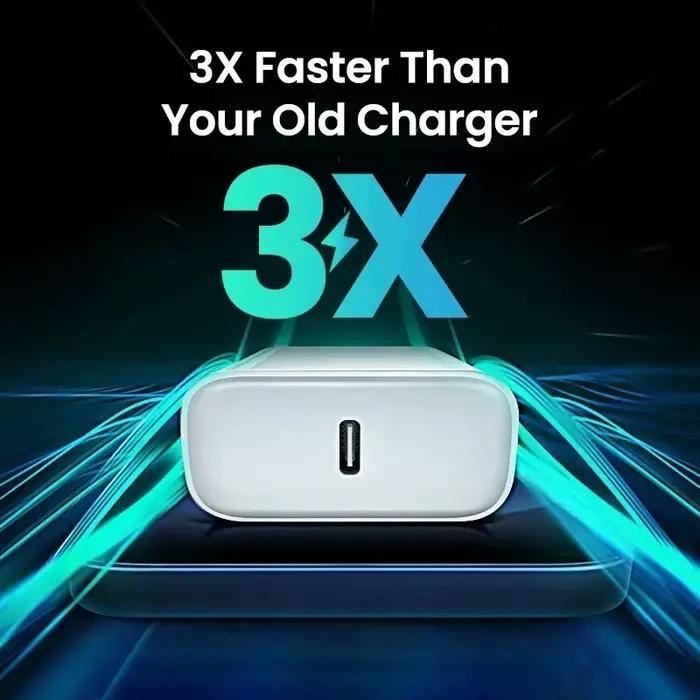Chargeur rapide 30W pour iPhone 17 16 15 11 12 13 14 Pro Max Plus iPad Air en Argent Blanc Bleu Gris Jaune Rose Noir Vert