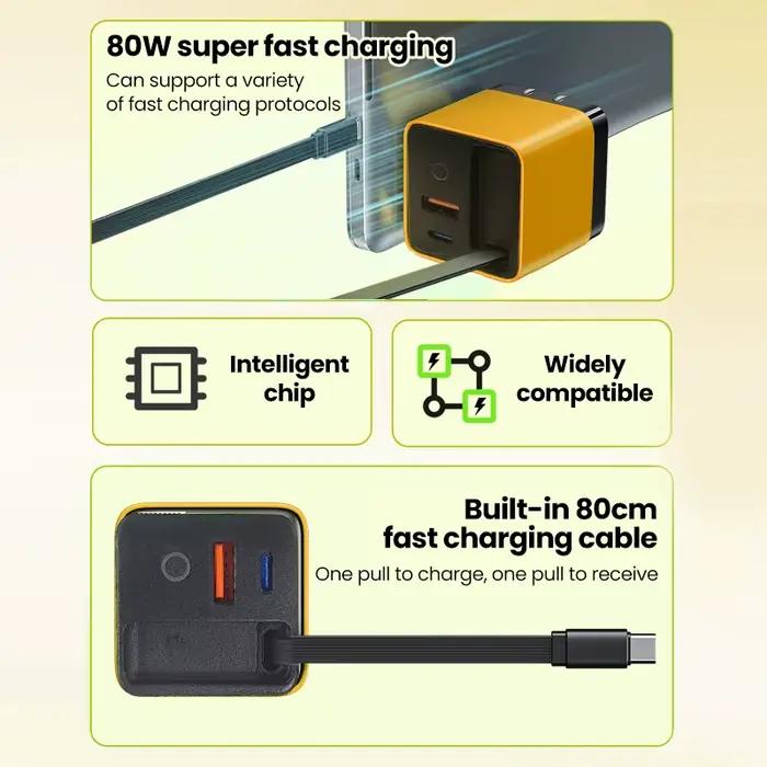 Elough – chargeur en nitrure de gallium 80W