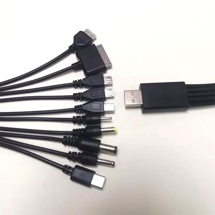 Câble de chargement de téléphone universel USB A vers multi-ports 10 en 1