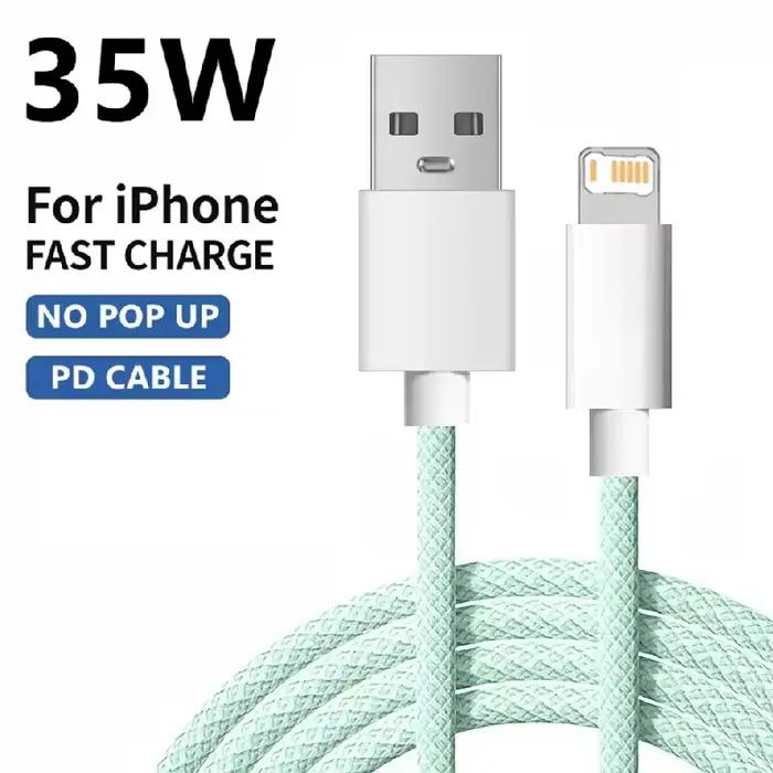 Câble USB tressé fil multicolore pour iPhone 14 13 12 11 Pro Max Xs X XR 8 7 6 6s Plus SE 2 cordon de chargeur de données Apple iPad