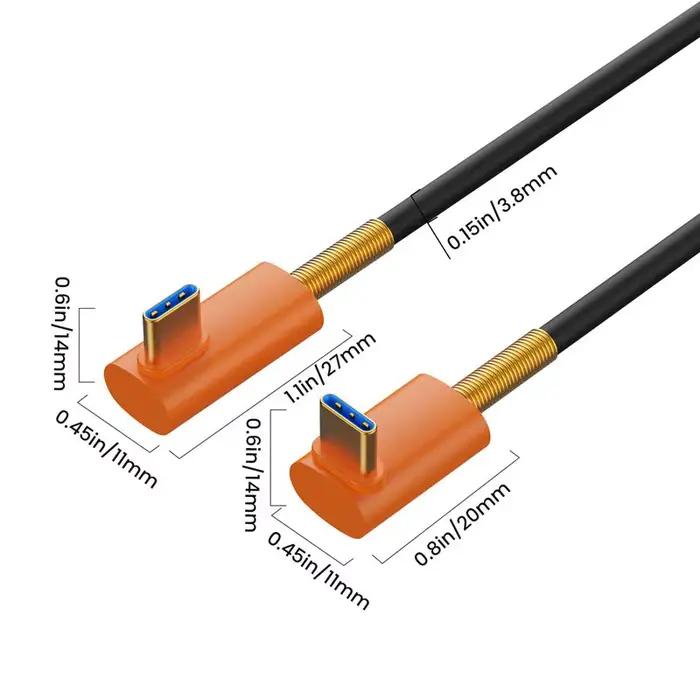 Câble de données USB4 rétractable à double tête type-c mâle, 1m, Thunderbolt pour ordinateur portable, 40Gbps, fil plaqué argent, mousse de fluor de fer