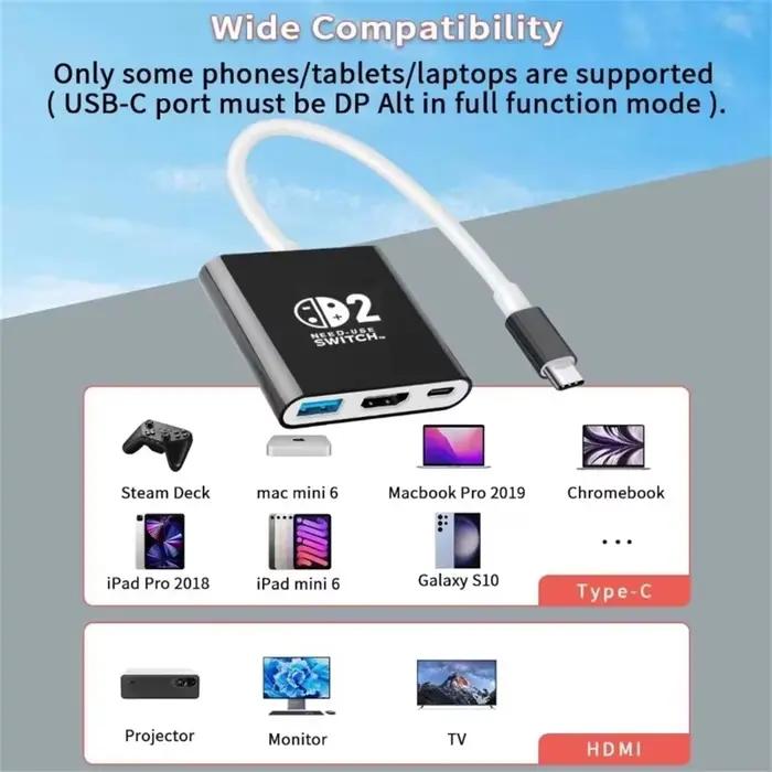 Station d'accueil Switch 2 avec port HDMI 2.0 4K pour Nintendo Switch 2 et Switch OLED expérience de jeu améliorée occasions spéciales cadeau pour gamer