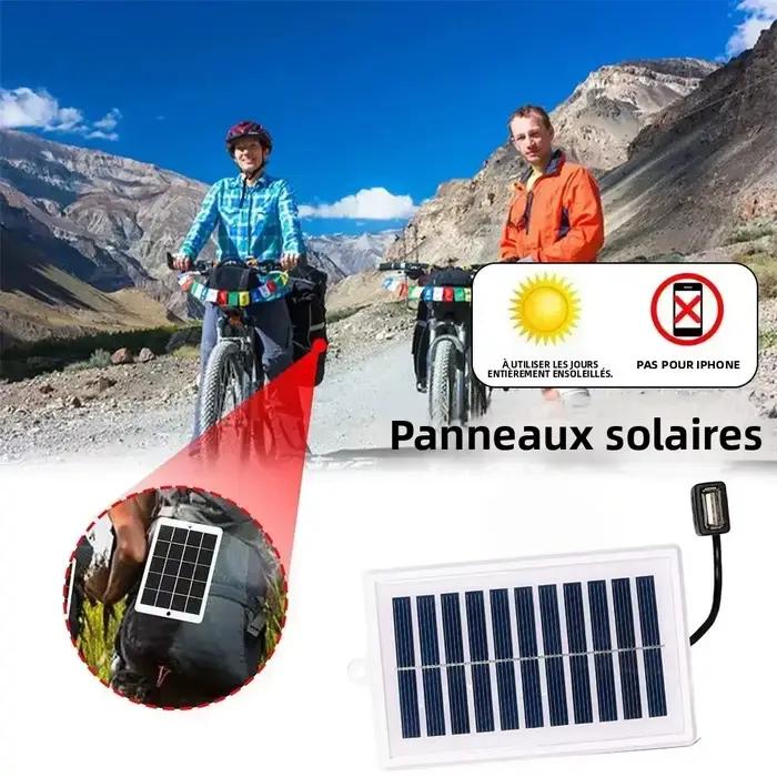 Chargeur solaire portable avec sortie USB - Charge d'énergie