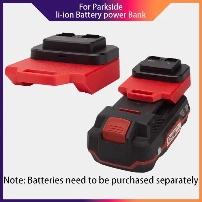 Pour batterie externe Parkside li-ion avec 1 interface USB et 1