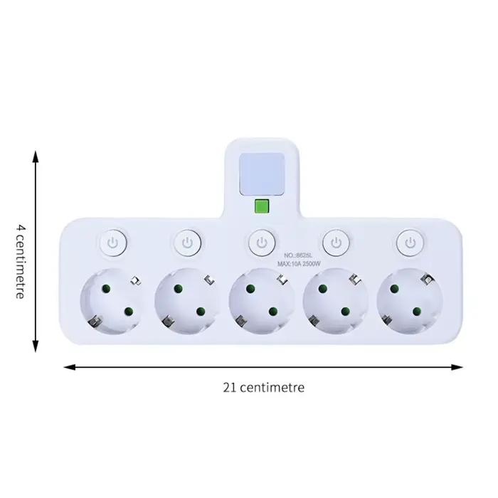 Multiples prises AC prise ue multiprise sans câble d'extension avec Ports USB protection contre les surtensions filtre réseau commutateur individuel