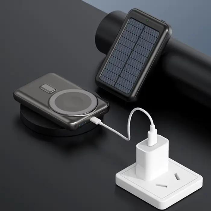 Banque d'énergie solaire 10000mAh chargeur sans fil magnétique Magsafe Powerbank pour iPhone 16 15 14 13 12 Mini