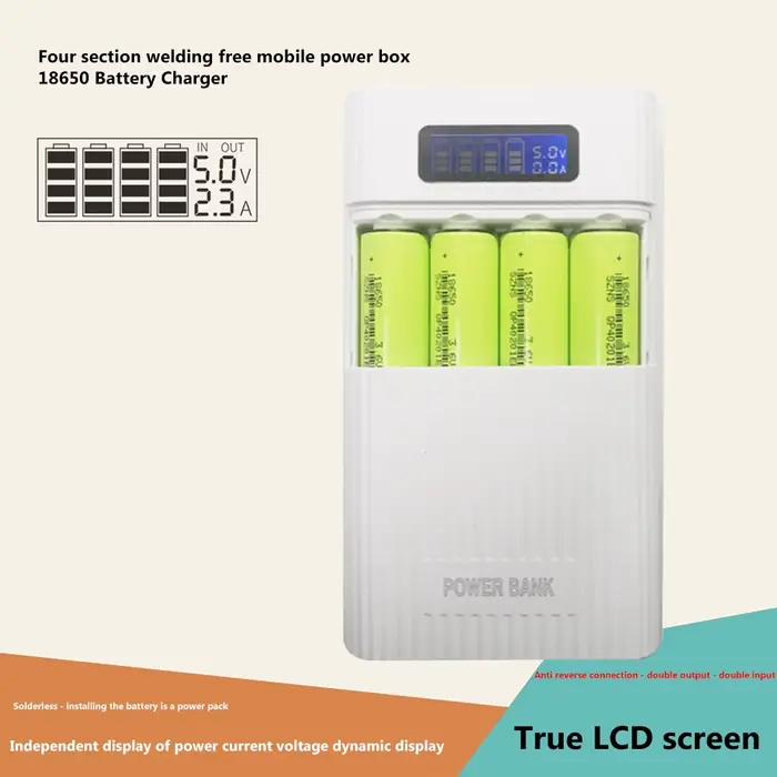 Chargeur rapide 18650 avec lampe de poche LED pour téléphone mobile pour activités en plein air et bricolage occasions spéciales