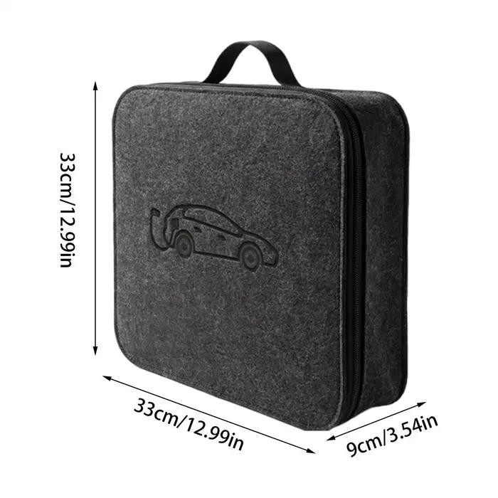 Etui de rangement en feutre pour chargeur de véhicule électrique sac organisateur de câble de charge pour voiture pour femmes hommes usage extérieur voyage