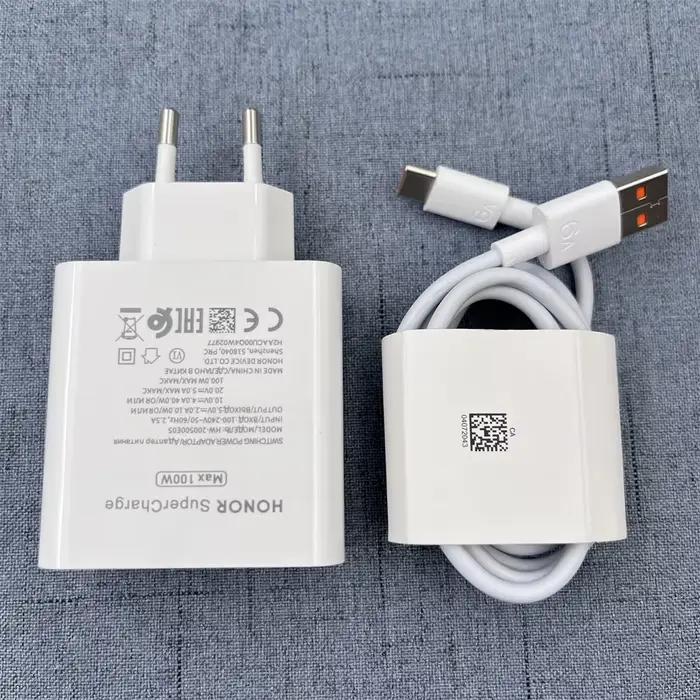 Chargeur SuperCharge Original 100W rapide et sécuritaire pour smartphones Honor 300 200 100 90 80 Magic 8 7 Pro occasions quotidiennes et voyages