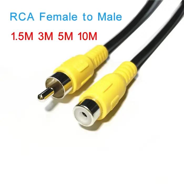 Câble Coaxial d'extension Audio-vidéo RCA 1m 3m 5m 1 Rca mâle à 1 Rca femelle pour HDTV