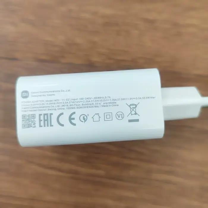 Chargeur rapide Turbo 33W EU d'origine Xiaomi Redmi Note 15 4G pour Mi 11 Lite Pad 6 5 Poco C85