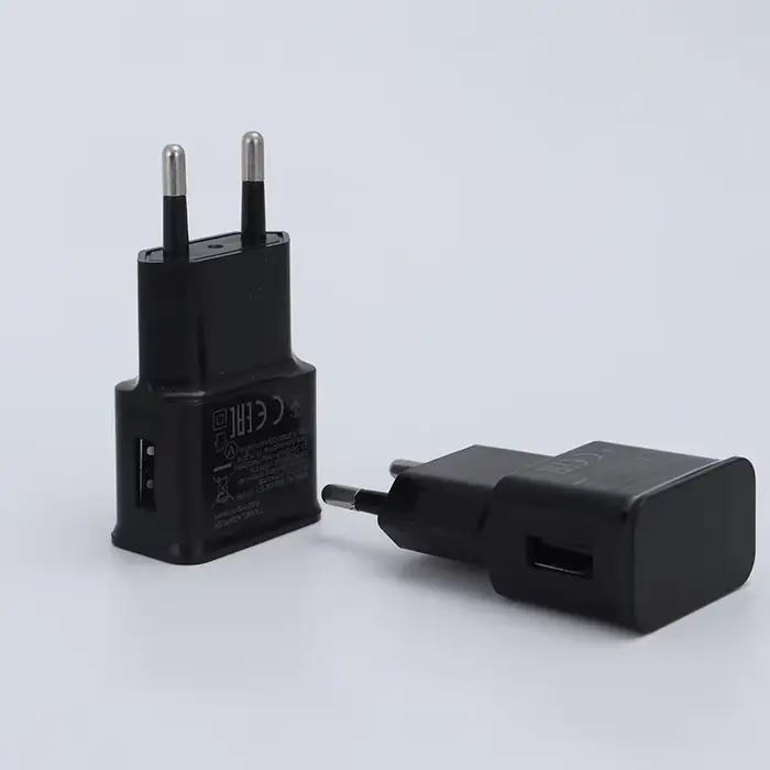 Chargeur USB double 5V universel avec prise EU pour iPhone Samsung Xiaomi Huawei - Adaptateur d'alimentation de voyage pour téléphone portable
