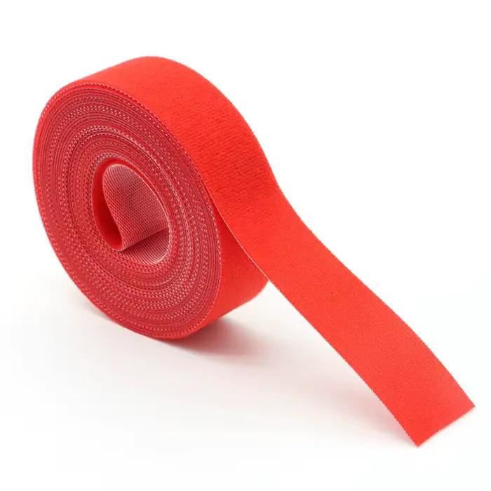 1/5 rouleaux de 5M de attaches pour câbles réutilisables rouges