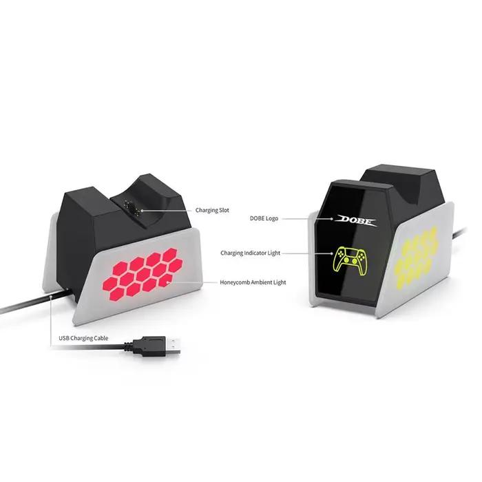 Base de charge rapide pour manette PS5 chargeur fente unique indicateur led support ambiance rgb accessoire jeu occasion spéciale