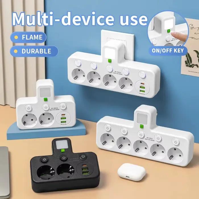 Prise électrique AXUS 5 prises sans rallonge avec indicateur lumineux pour sécurité et confort résidentielUsageIdOccasionsParticulieres