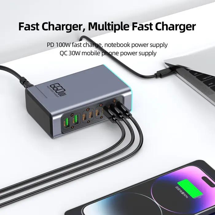 Chargeur de bureau multi-ports 660W à 8 ports