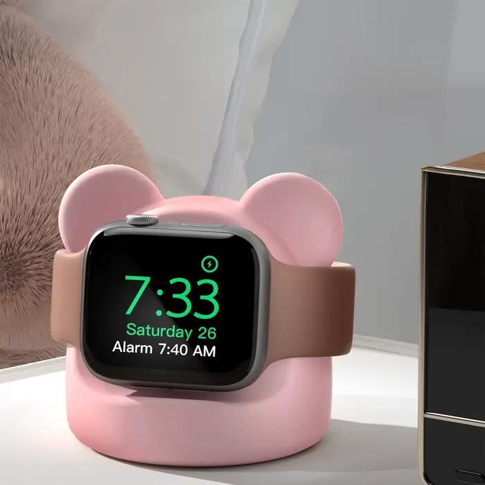 Support de chargeur + câble USB pour Apple Watch série 10 9 8 7 6 SE 5 4 iWatch silicone 46 45 44mm 42mm 41mm 40mm