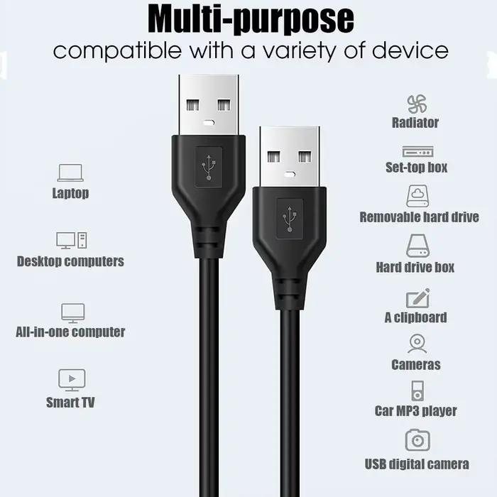Câble de données USB A mâle vers USB mâle double USB 2.0 de 0