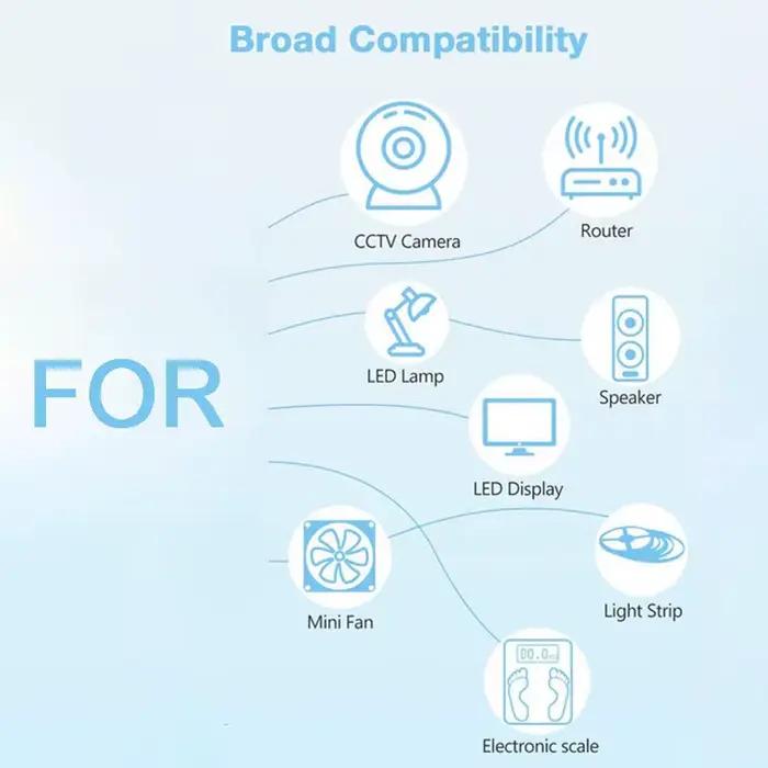 Adaptateur de chargeur mural AC à DC 1A 2A 3V 5V 6V 8V 9V 10V 12V 15V 24V 1000ma 2000ma
