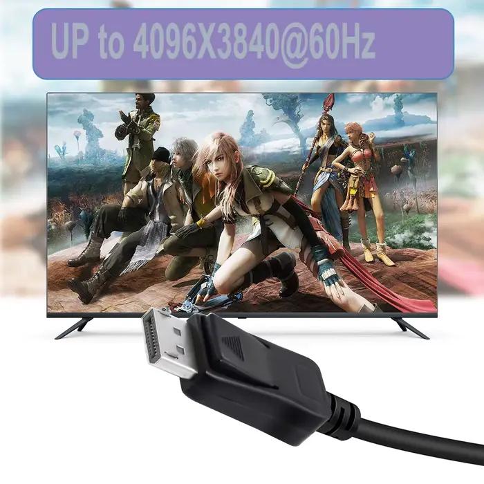 Câble DisplayPort 1.2 tressé pour moniteurs et ordinateurs portables - Haute résolution 4K 60Hz pour expérience visuelle supérieure