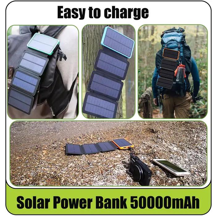 Chargeur solaire sans fil avec 4 panneaux solaires
