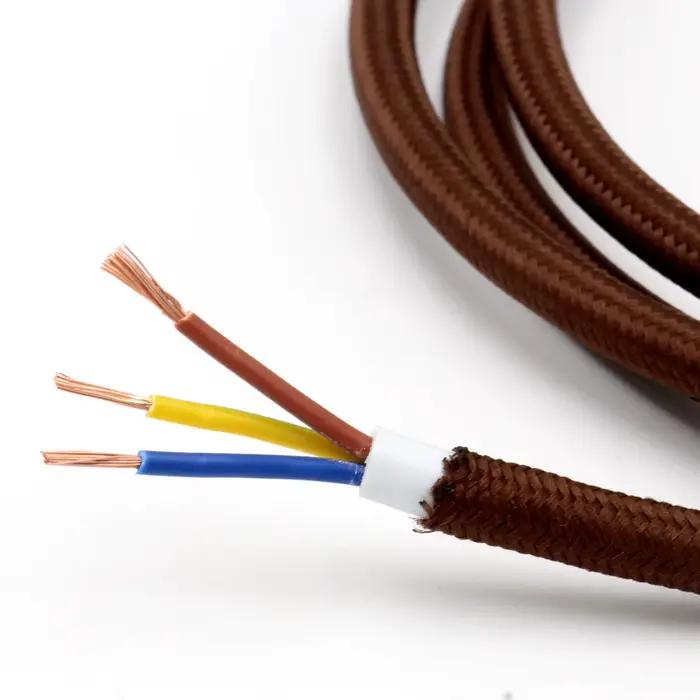 Câble tressé en tissu à 3 cœurs de 0