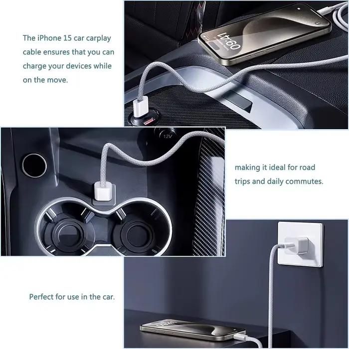 Câble de chargeur rapide 60W PD USB-C pour Apple iPhone 17 Pro Max 16 15 Plus 14 13 12 11 X XS charge rapide nylon résistant en plusieurs couleurs et longueurs