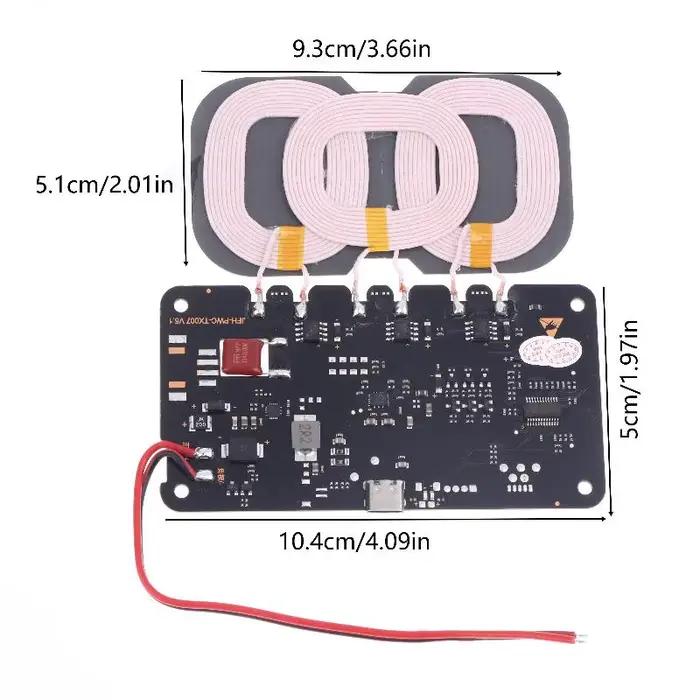 Chargeur sans fil haute capacité 20 W pour une voiture/à usage domestique ; comprend une interface de type C et un module DC9-32V à 3 bobines