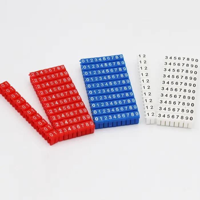 0, 3-10 mm2 chiffres arabes 0-9 0123456789 Numéro câble réseau fil C Type pince marqueur étiquette cordon marquage