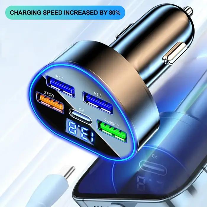 Chargeur de téléphone de voiture 350W USB Type C Charge ultra rapide dans