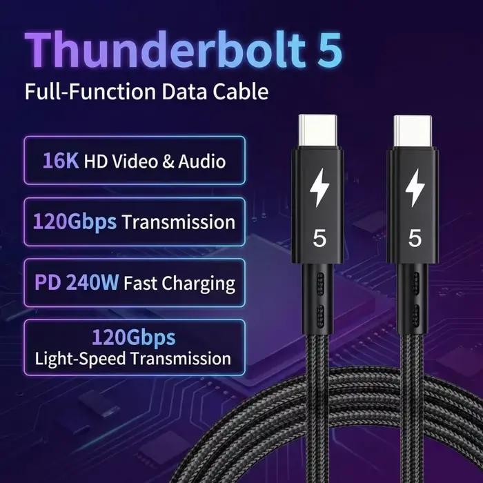 Câble coaxial Thunderbolt 5 120Gbps 240w