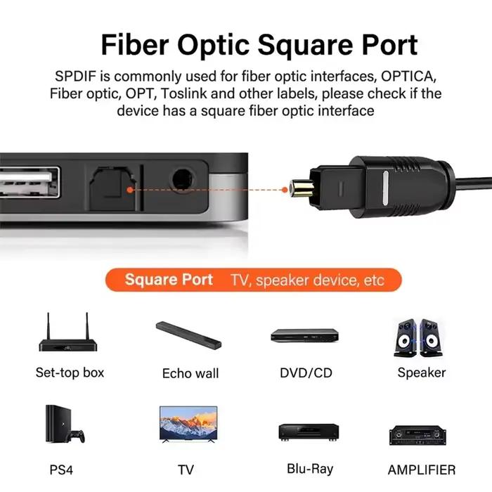 Câble Audio optique numérique Toslink SPDIF câble Coaxial 1m 2m 3m 5m 10m pour amplificateurs Blu-ray Xbox 360 PS4 barre de son câble en Fiber