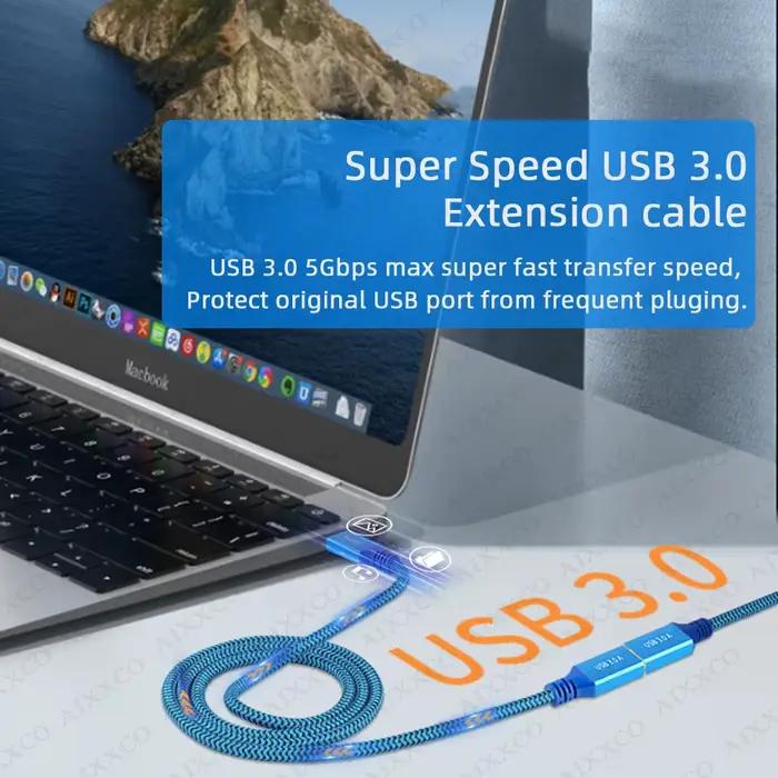 Câble USB 3.0 mâle à mâle de haute vitesse pour transfert rapide de données lecteur MP3/MP4 ordinateur décodeurs longueurs variées 0.2m 0.3m 0.5m 3m 5m 10m