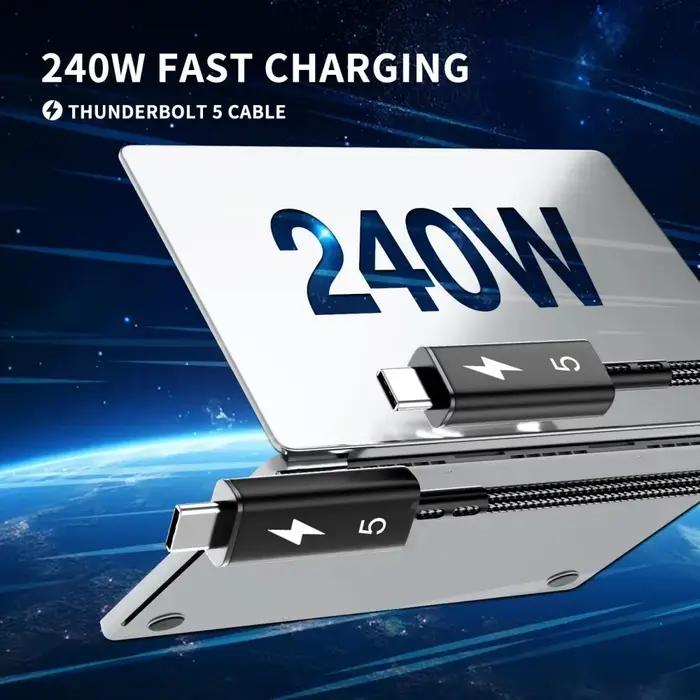 Câble coaxial Thunderbolt 5 120Gbps 240w
