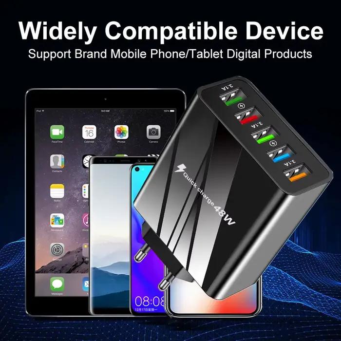 Chargeur USB 48W Charge rapide QC 3.0 adaptateur