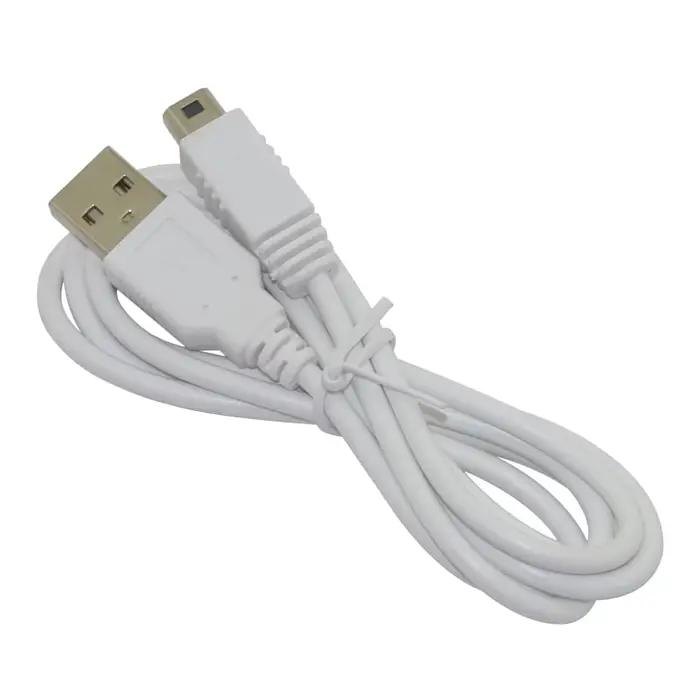Câble de chargement d'alimentation de données de chargeur USB blanc de haute qualité pour contrôleur de manette de jeu Wii U