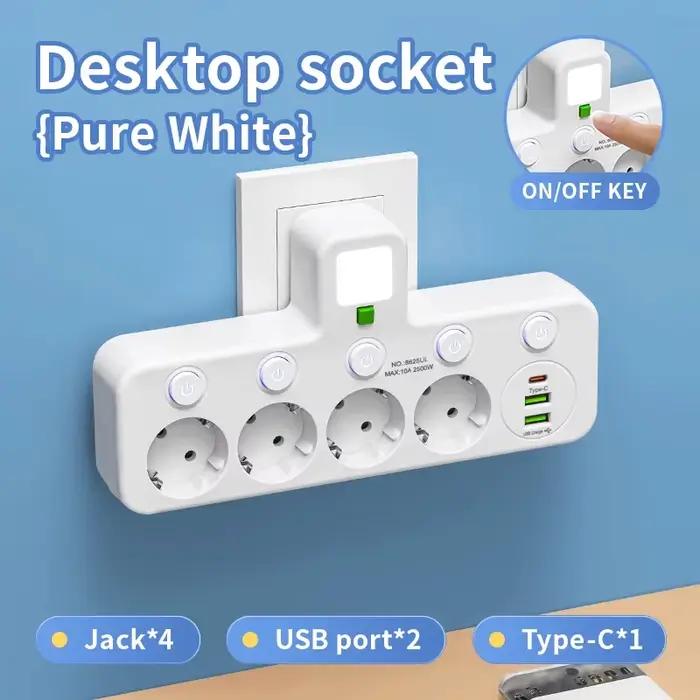 Prise électrique AXUS 5 prises sans rallonge avec indicateur lumineux pour sécurité et confort résidentielUsageIdOccasionsParticulieres