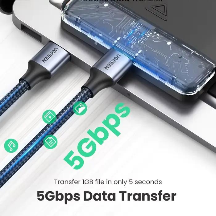 Câble d'extension double USB 3.0 UGREEN noir pour téléphones, ordinateurs, disques durs et autres appareils intelligents occasions quotidiennes et cadeaux spéciaux